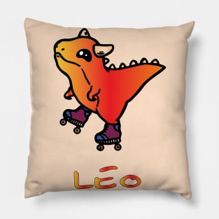 baby skating dinosaur leo Pillow