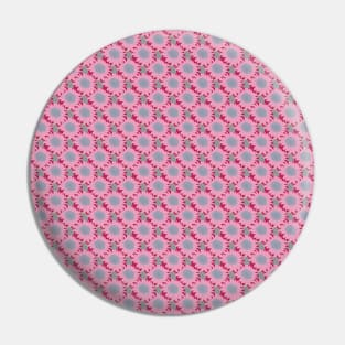 Pink Gerbera Drawing Floral Pattern Circle Pin