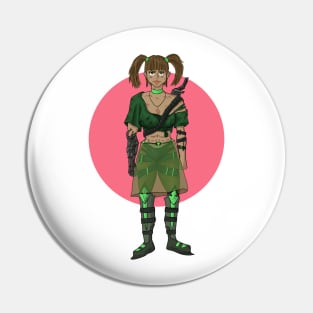 Dystopian Space Scavenger Woman Pin