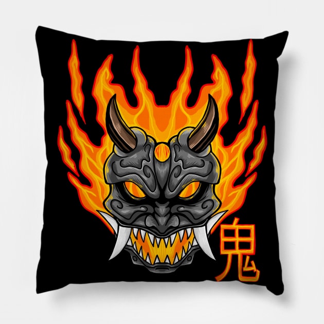 oni Flame Pillow by Amartwork