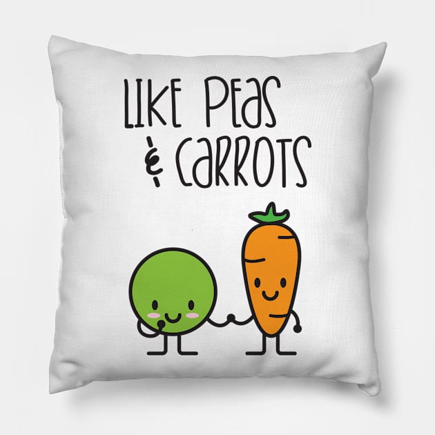 Like peas and carrots Pillow by CLAUX