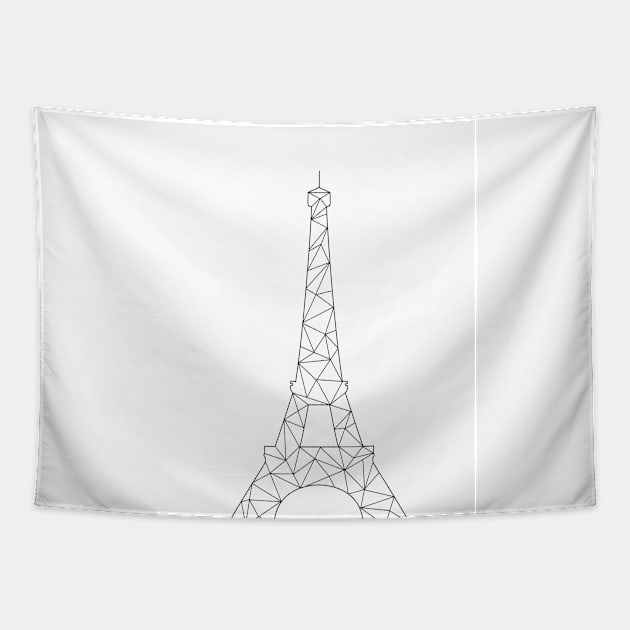 Geometric Eiffel Tower Tapestry by typelab