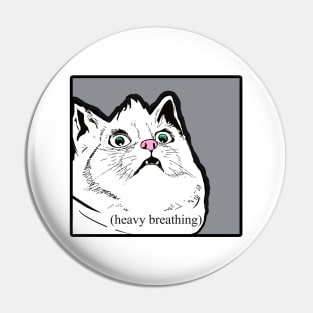 Heavy Breathing Cat Meme Pin