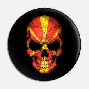 Macedonian Flag Skull Pin