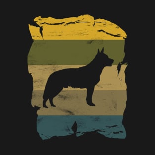 Australian Cattle Dog Distressed Vintage Retro Silhouette T-Shirt