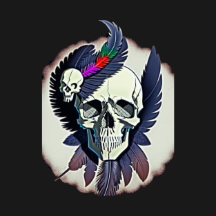 skull with feathers T-Shirt