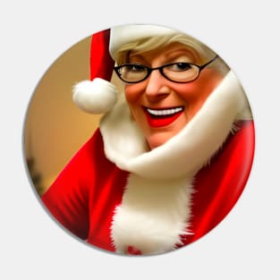 MS Clause Wearing a Santa's Disguise Pin