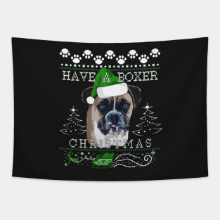 Fawn Boxer Christmas Sweater Tapestry