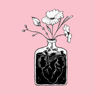 Heart in Jar (with flowers) T-Shirt