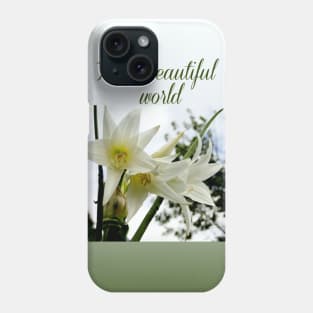 beautiful world with amaryllises in the garden Phone Case