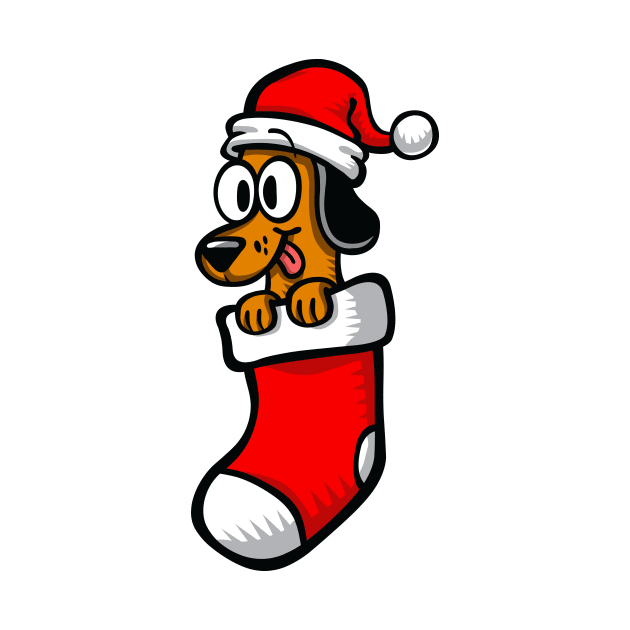 Christmas Dog - Dachshund Christmas Dog by edwardechoblue