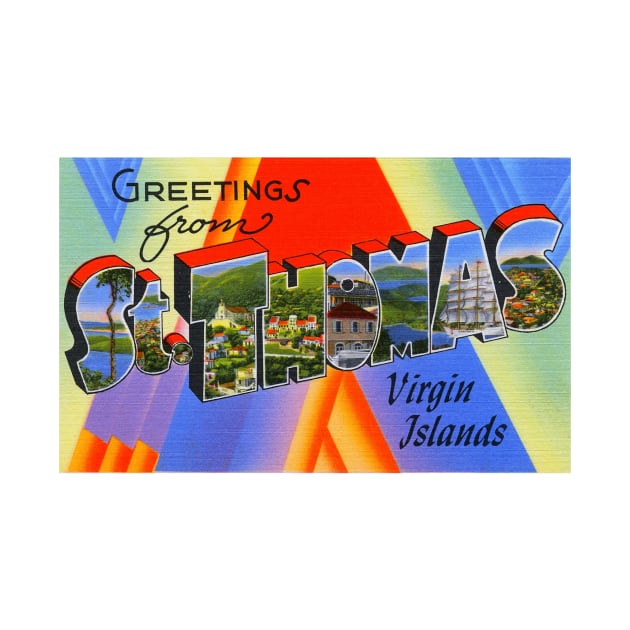 Greetings from St Thomas Virgin Islands - Vintage Large Letter Postcard by Naves