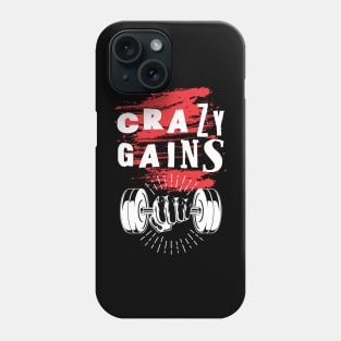 Crazy gains - Nothing beats the feeling of power that weightlifting, powerlifting and strength training it gives us! A beautiful vintage movie design representing body positivity! Phone Case