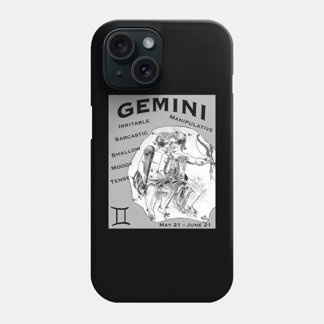 Gemini Negative Traits Phone Case by Pheona and Jozer Designs