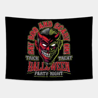 Halloween - Devil Illustration Tapestry