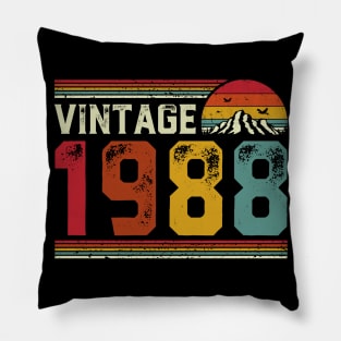 Vintage 1988 Birthday Gift Retro Style Pillow