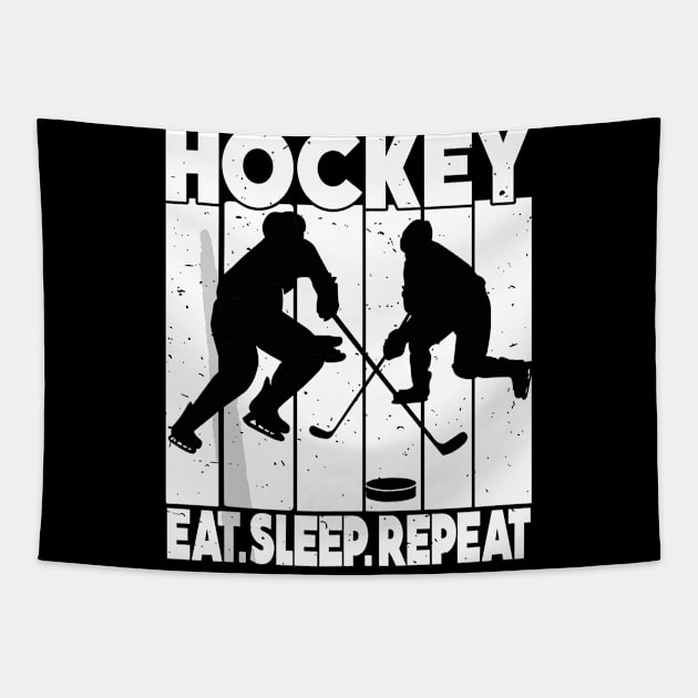 Eat Sleep Ice Hockey Repeat Tapestry by rhazi mode plagget