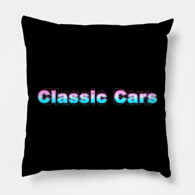 Classic Cars Pillow by Sanzida Design