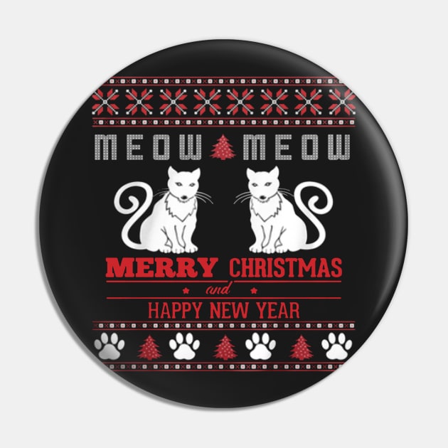 Meow Meow Cat Ugly Christmas Pin by dustinbrand29