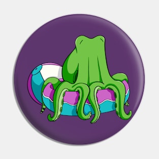 Summer Octopus Pool Fun Pin