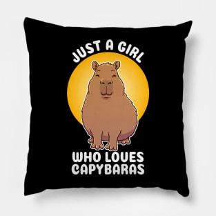 Just a girl who loves Capybaras Quote Pillow