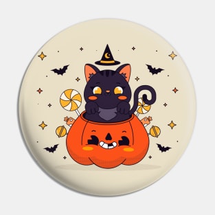 Halloween - Cat - New Year - Pumpkin Pin