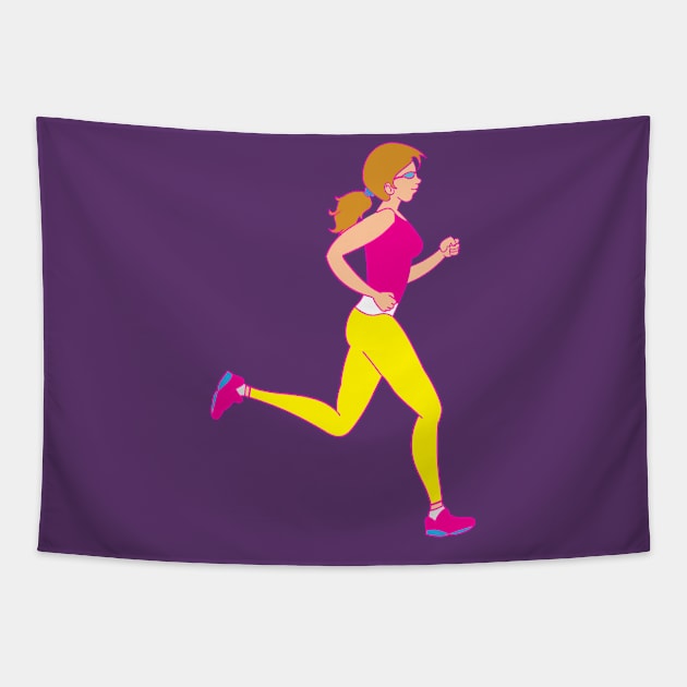 Running Girl Tapestry by Shirtbubble