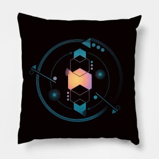 Galaxy minimal geometric blue Pillow