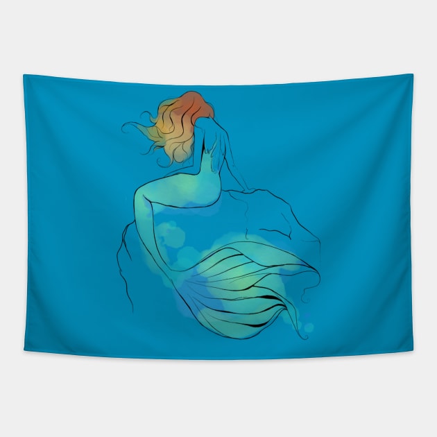 Mermaid in Dream Tapestry by Ginny Heart Lab