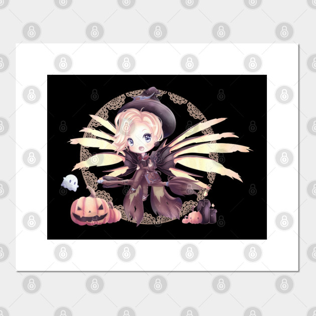 Cute Chibi Mercy Witch Painting Mercy Posters And Art Prints