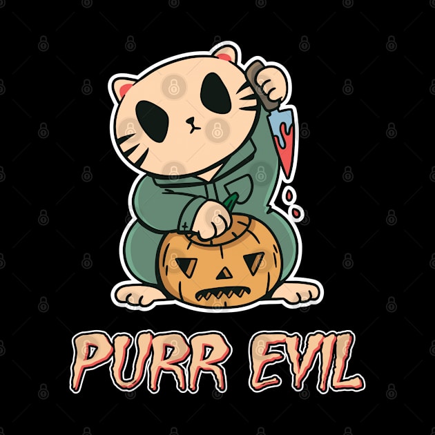 Funny Halloween Cat Pun Purr Evil by JB.Collection