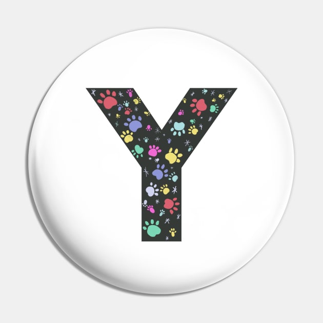 Y letter with colorful paw print Pin by GULSENGUNEL