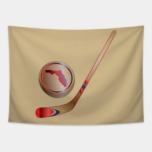 NHL - FL Tan Red Blue Stick and Puck Tapestry