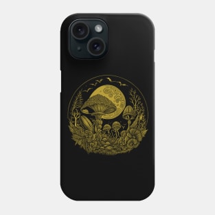 Cottagecore Moon, Mushrooms, Plants and Trees Phone Case