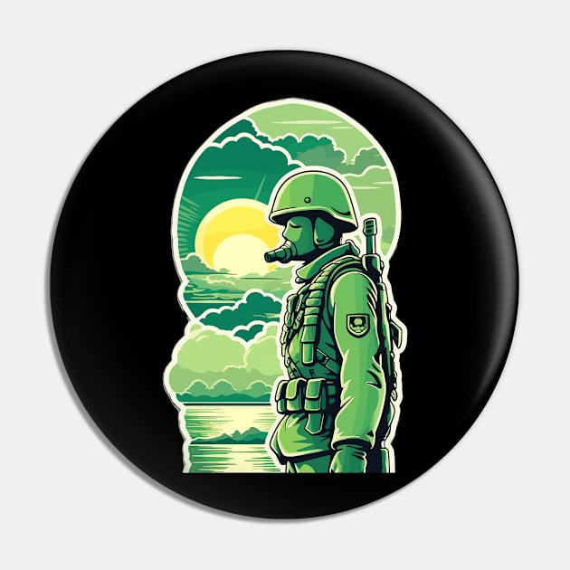 Soldiers Facing the Setting Sun Pin by abdellahyousra