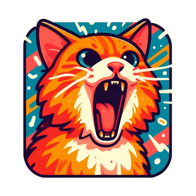 Screaming orange tabby cat by Arteria6e9Vena