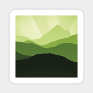 Green Mountains and sunset Magnet