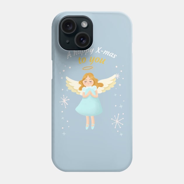 Cute Angel Merry Christmas Phone Case by sydorko