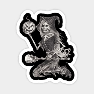 Fantasy witch skull halloween. Magnet