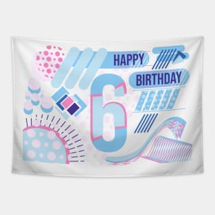 Happy birthday 6 years old, text design Tapestry