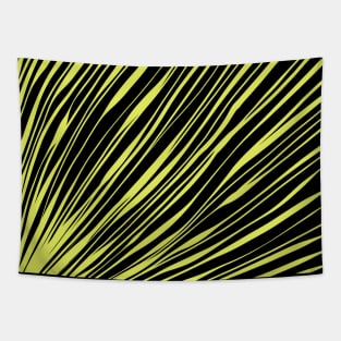 abstract striped zebra/tiger pattern in neon green/lime and black Tapestry