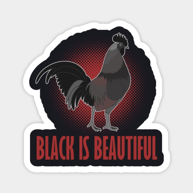 Cemani rooster black chicken breed Magnet by Foxxy Merch