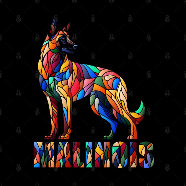 Belgian Malinois - Colorful Mosaic Art by Nartissima