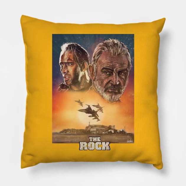 Welcome to The Rock! Pillow by Elizachadwickart 