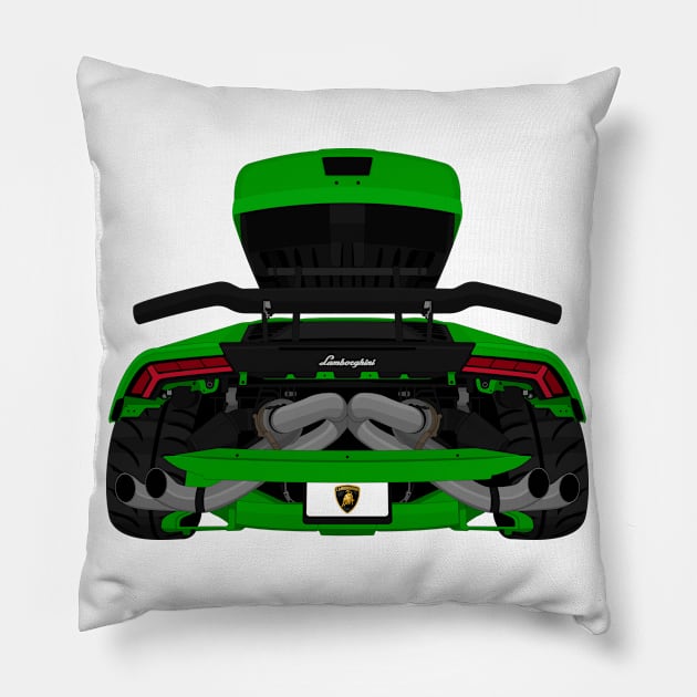 HURACAN GREEN Pillow by VENZ0LIC