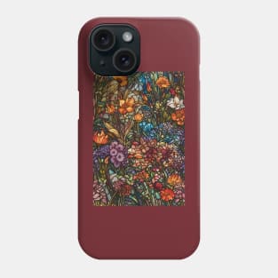 Stained Glass Colorful Wildflowers Phone Case