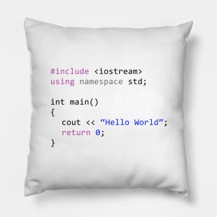 Hello world - First program in Computer science Pillow