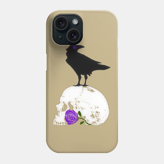 The Raven and the Purple Rose Phone Case by RawSunArt