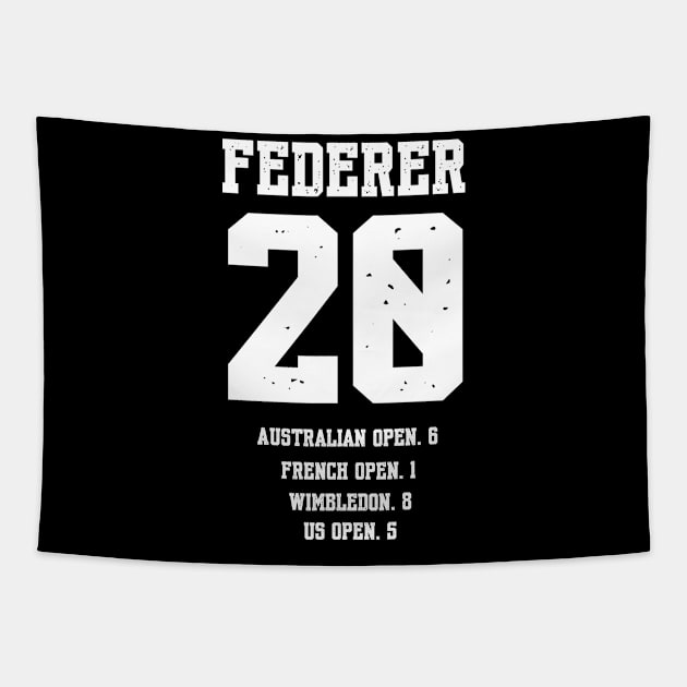 ROGER FEDERER 20 GRANDSLAM TITLES Tapestry by King Chris