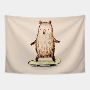 Skateboarding Bear Tapestry